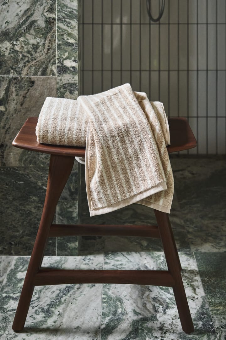 Drift handduk 50x70 cm, Beige-vit Scandi Living