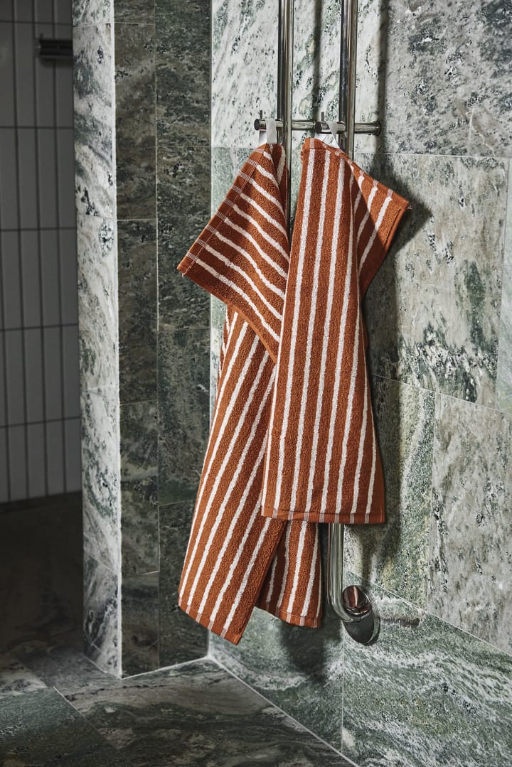 Drift handduk 50x70 cm, Brun-vit Scandi Living