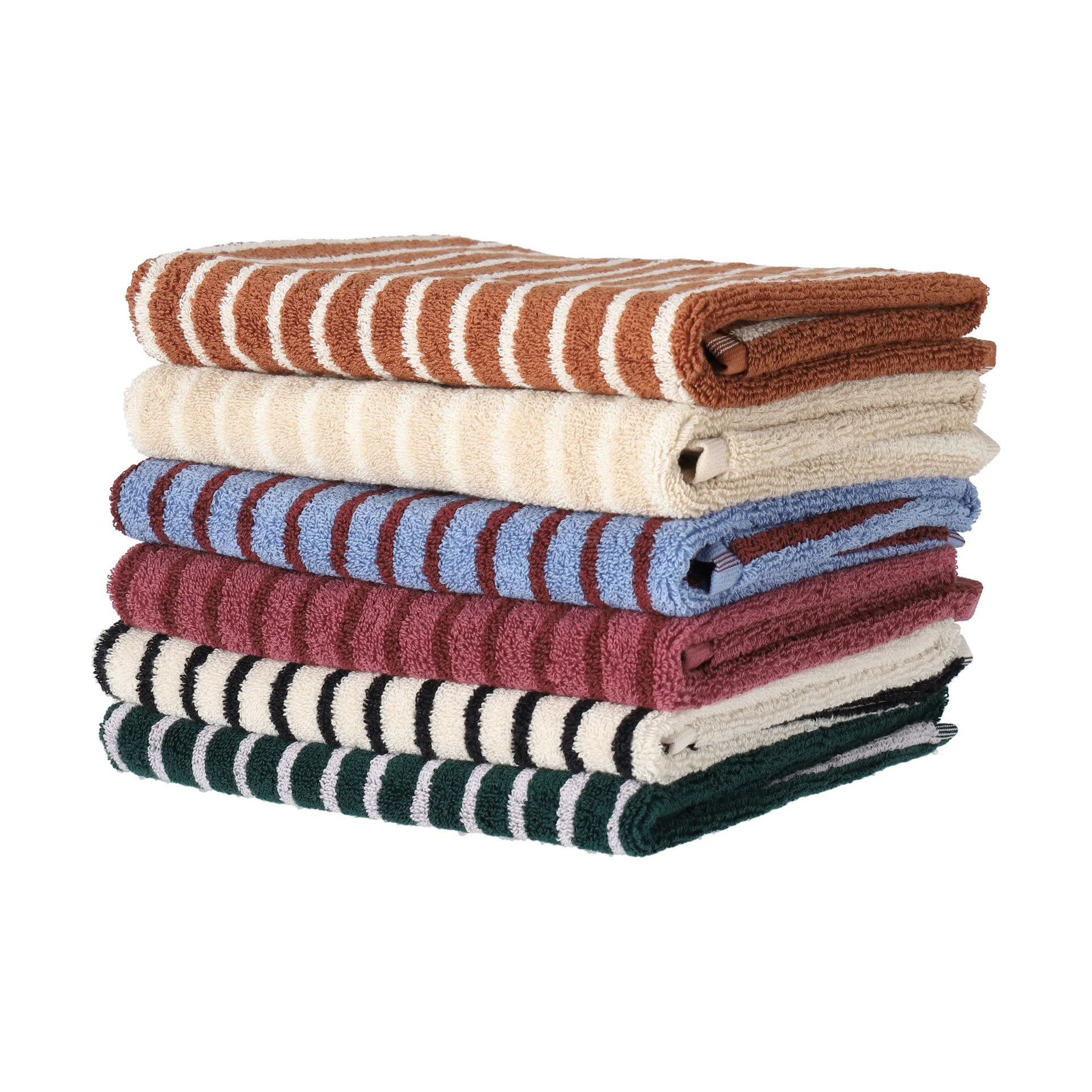 Drift handduk 50x70 cm, Brun-vit Scandi Living