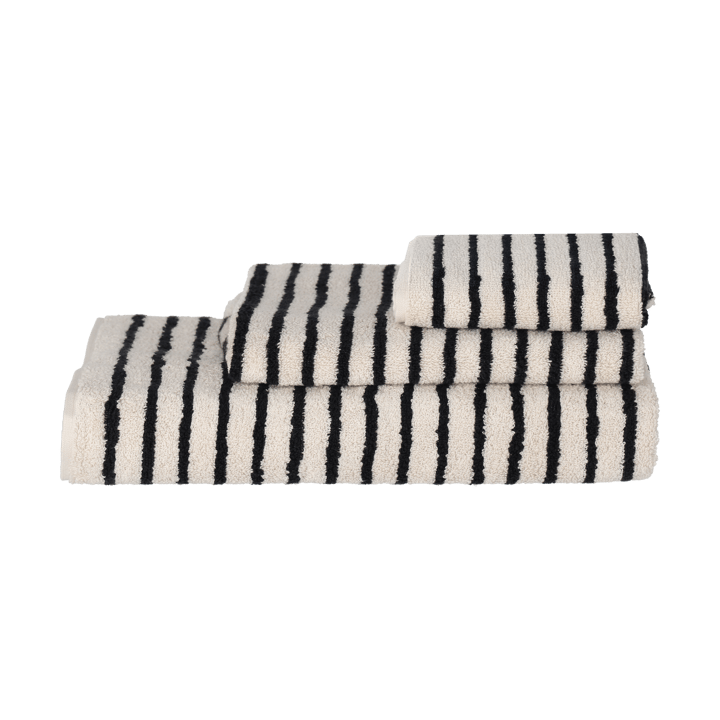 Drift handduk 50x70 cm, Vit-svart Scandi Living