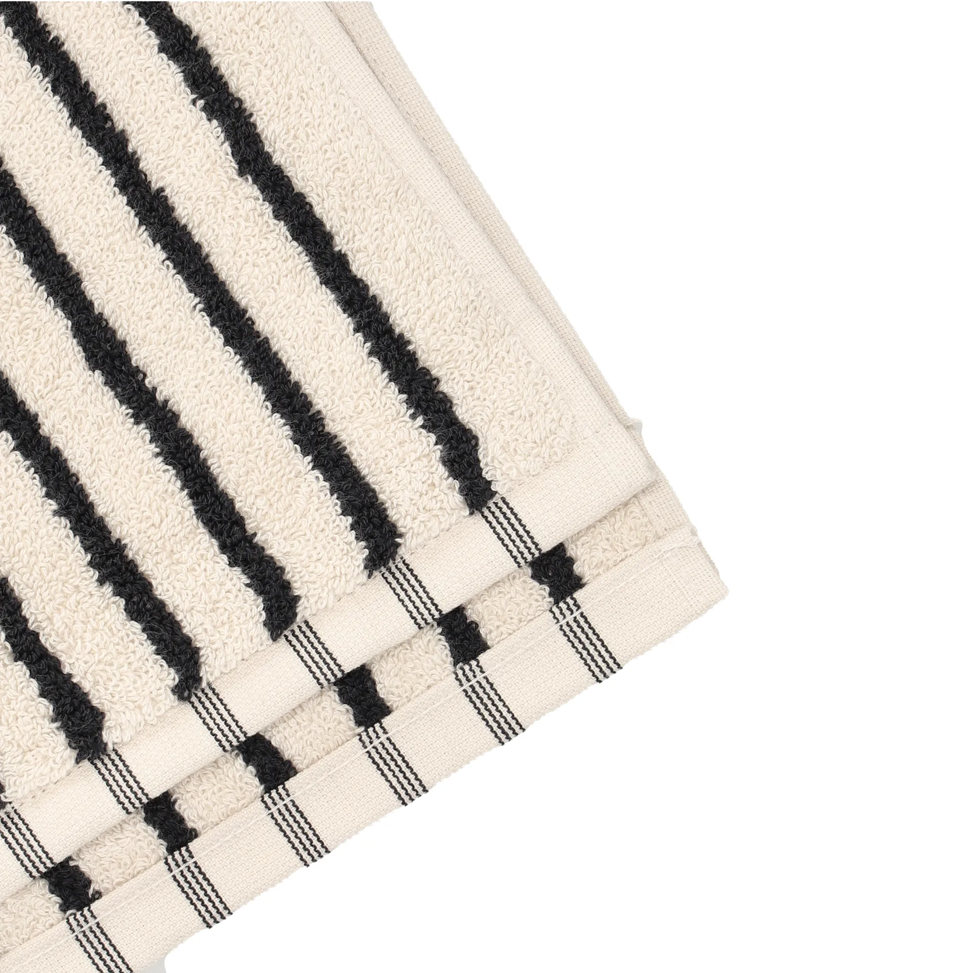 Drift handduk 50x70 cm, Vit-svart Scandi Living