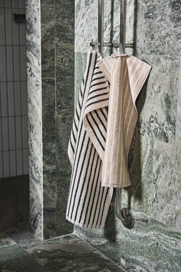 Drift handduk 50x70 cm - Vit-svart - Scandi Living