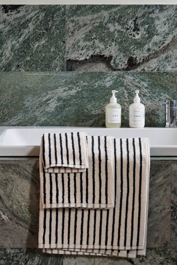 Drift handduk 50x70 cm - Vit-svart - Scandi Living