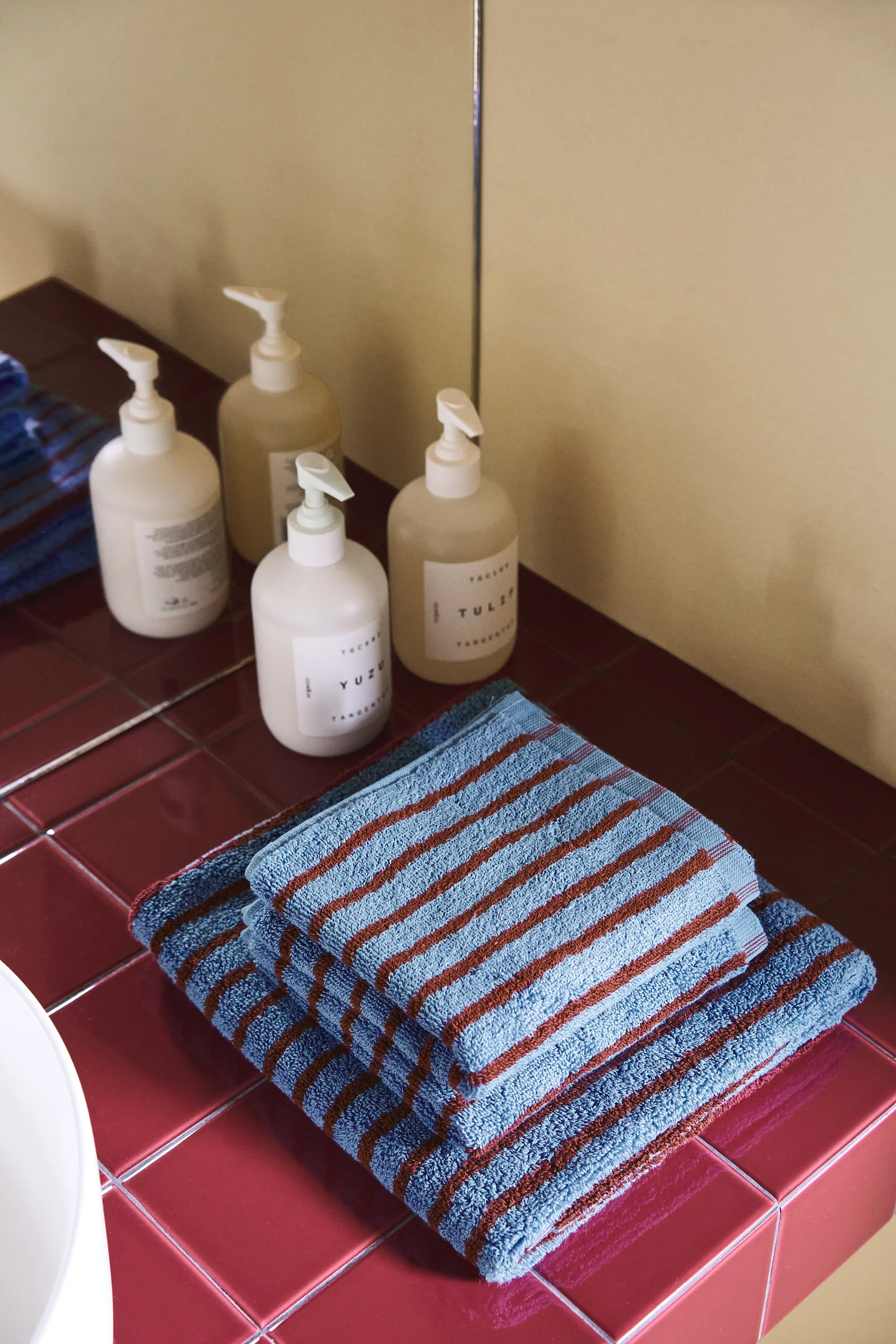 Drift handduksset 4 delar - Blå-röd Scandi Living