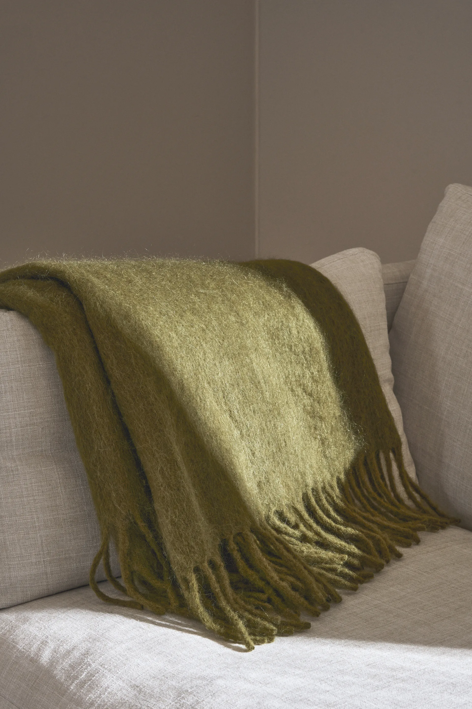 Dune mohair pläd  130x170 cm, Olive Scandi Living