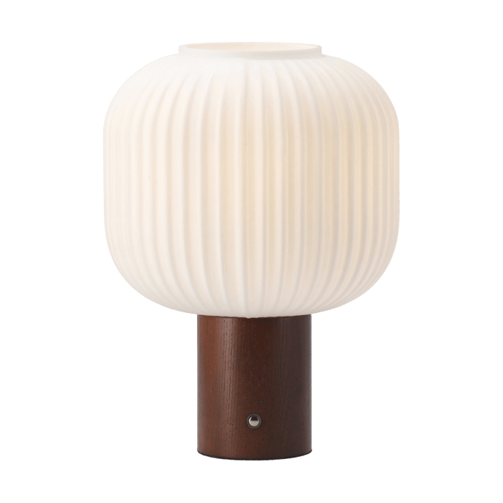 Fair portabel bordslampa, Frostat glas-mörkbetsad ask Scandi Living