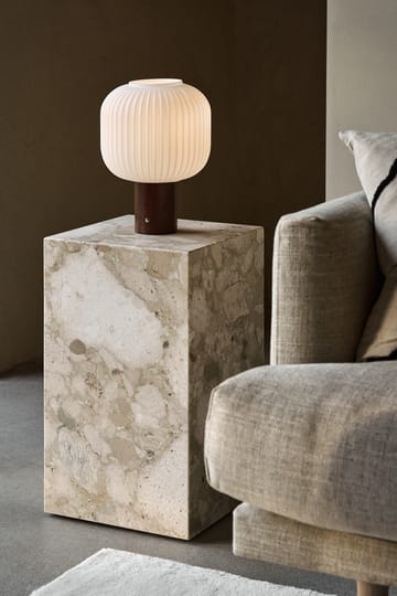 Fair portabel bordslampa - Frostat glas-mörkbetsad ask - Scandi Living