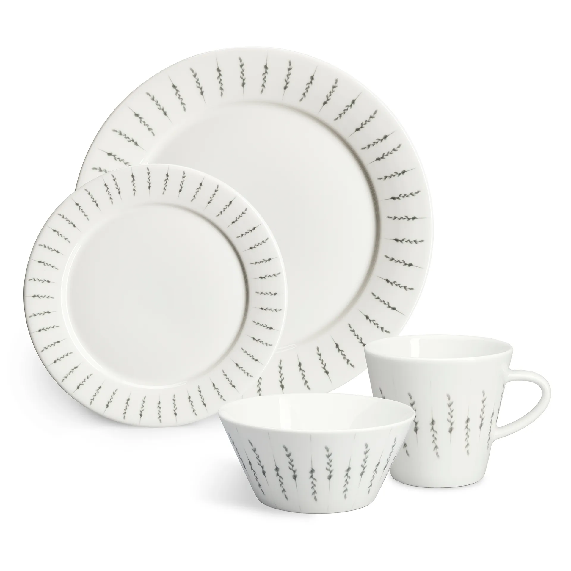 Fårsvingel tallrik 28 cm 4-pack, vit Scandi Living