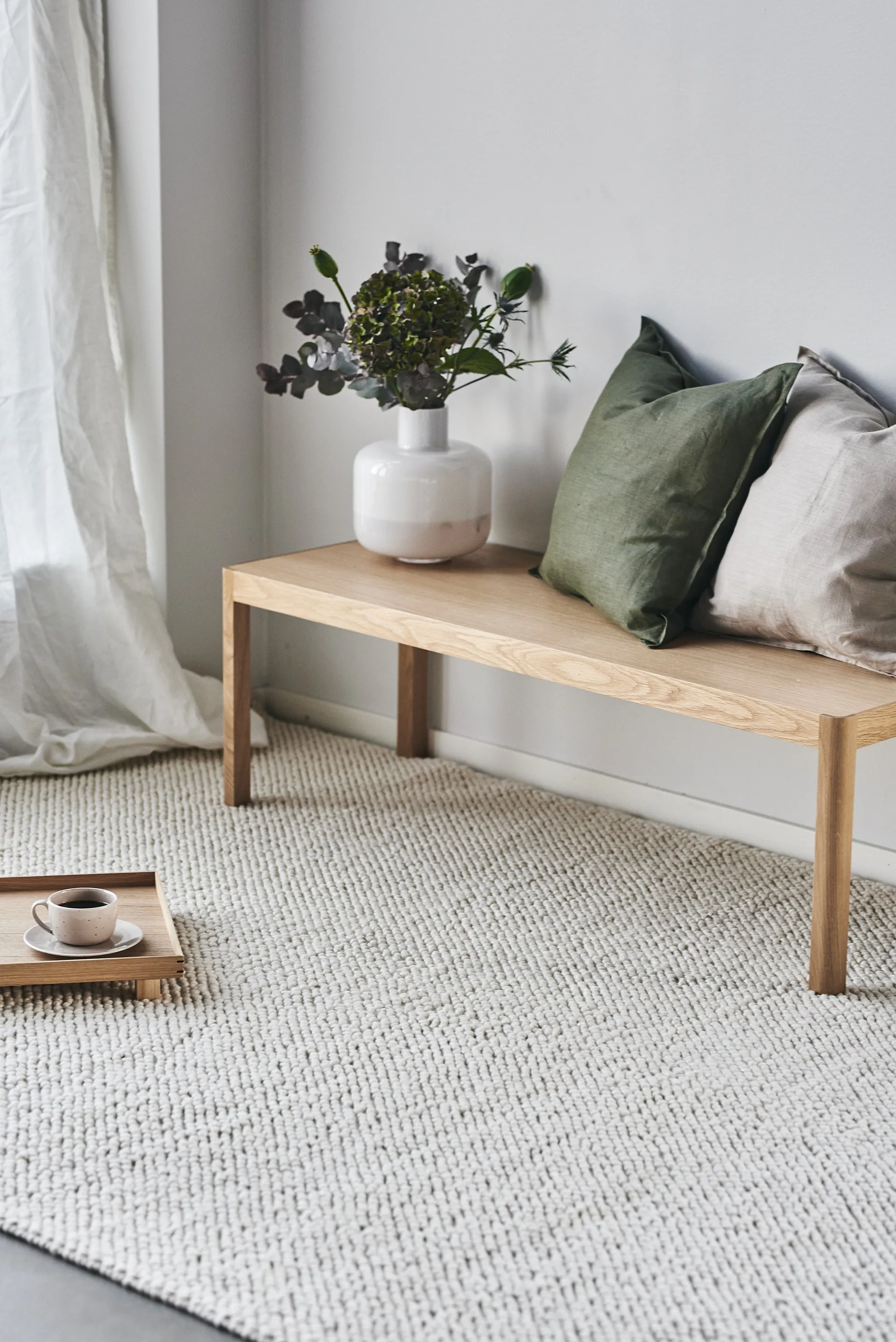 Flock ullmatta naturvit, 170x240 cm Scandi Living