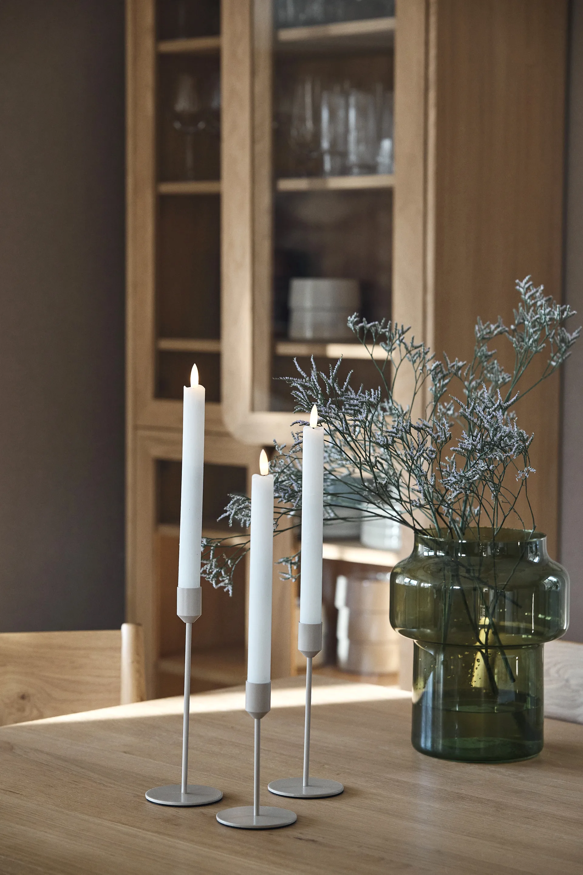 Glare ljusstake 18 cm, Greige Scandi Living