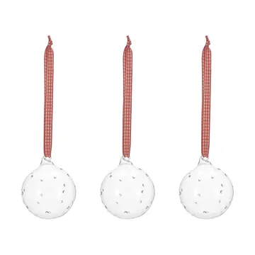 Grace julgranskula med rosett 3-pack - Röd - Scandi Living