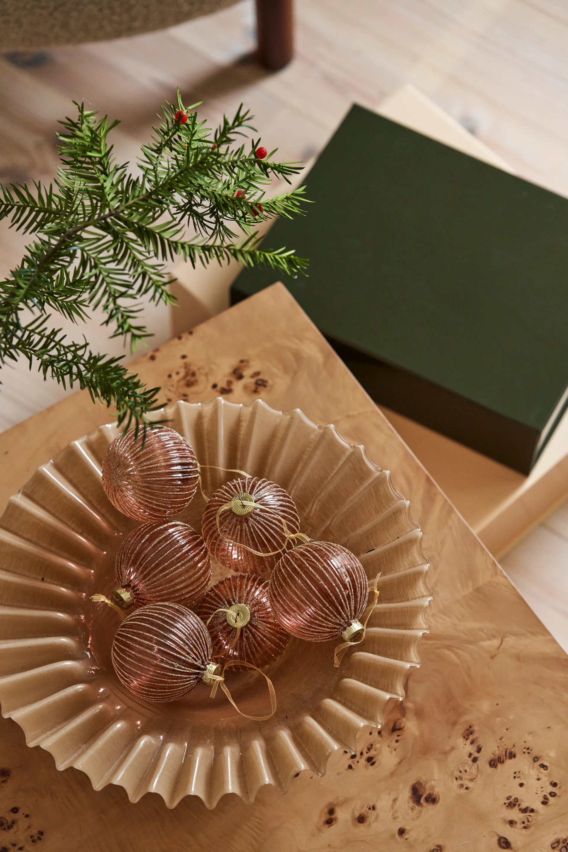Holiday julgranskula 6-pack, Rose gold Scandi Living