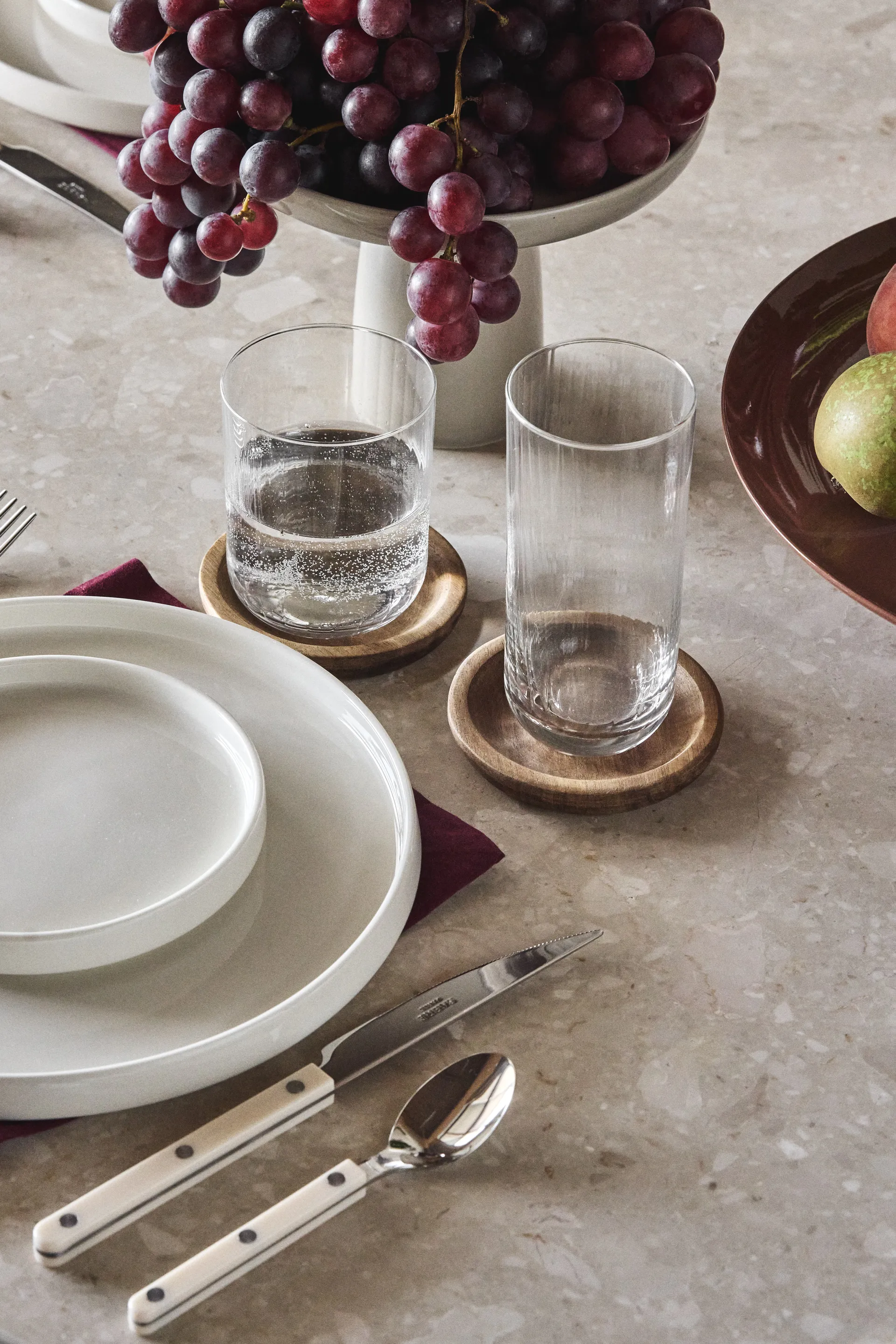 Hollow glasunderlägg Ø9 cm 4-pack, Akacia Scandi Living