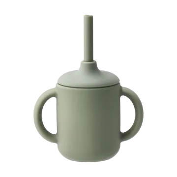 Idun mugg med sugrör silikon 120 ml - Green - Scandi Living