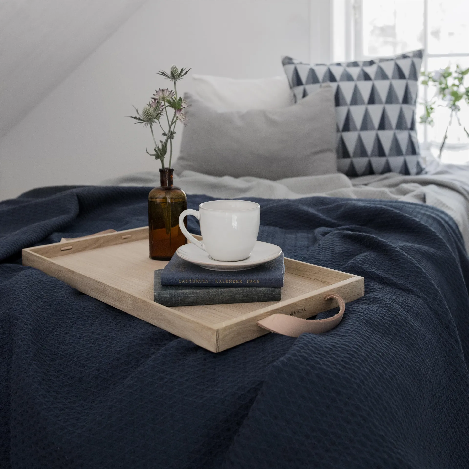 Kimono överkast 139x260 cm, storm blue (blå) Scandi Living