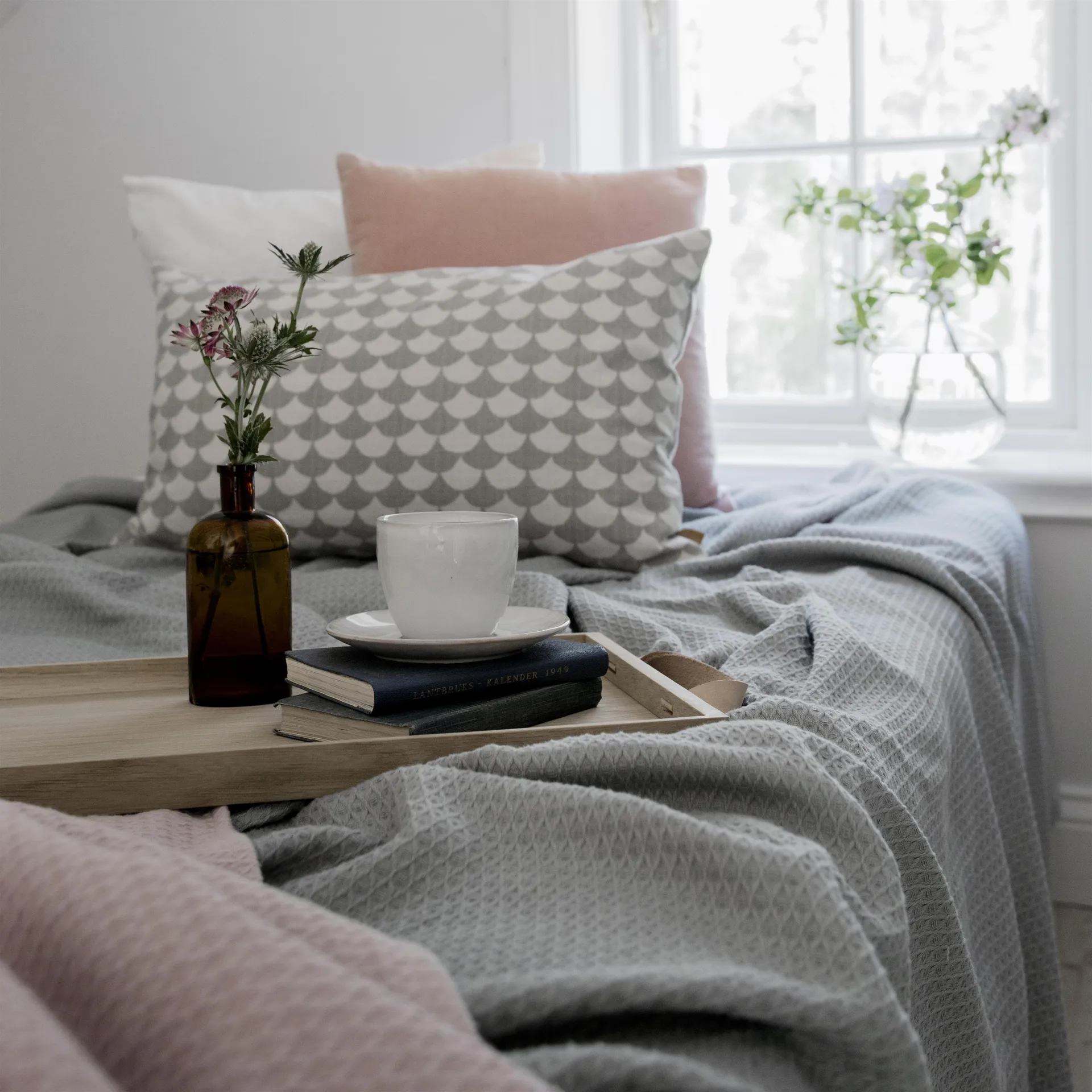 Kimono överkast 260x260 cm, Concrete (grå) Scandi Living