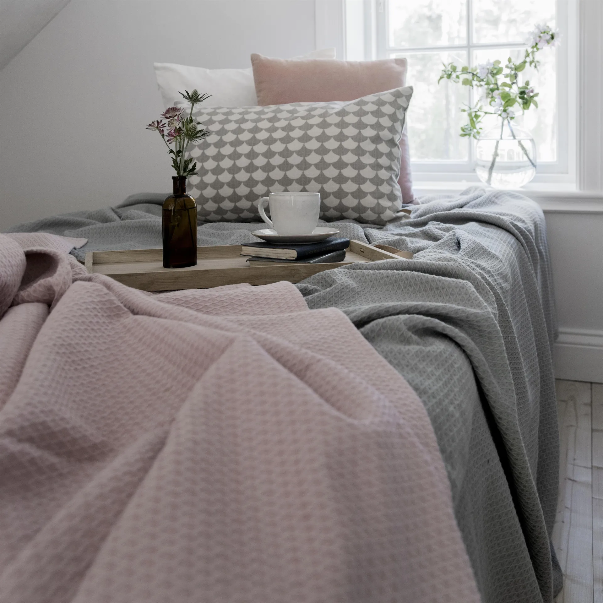 Kimono överkast 260x260 cm, Dusty rose (rosa) Scandi Living
