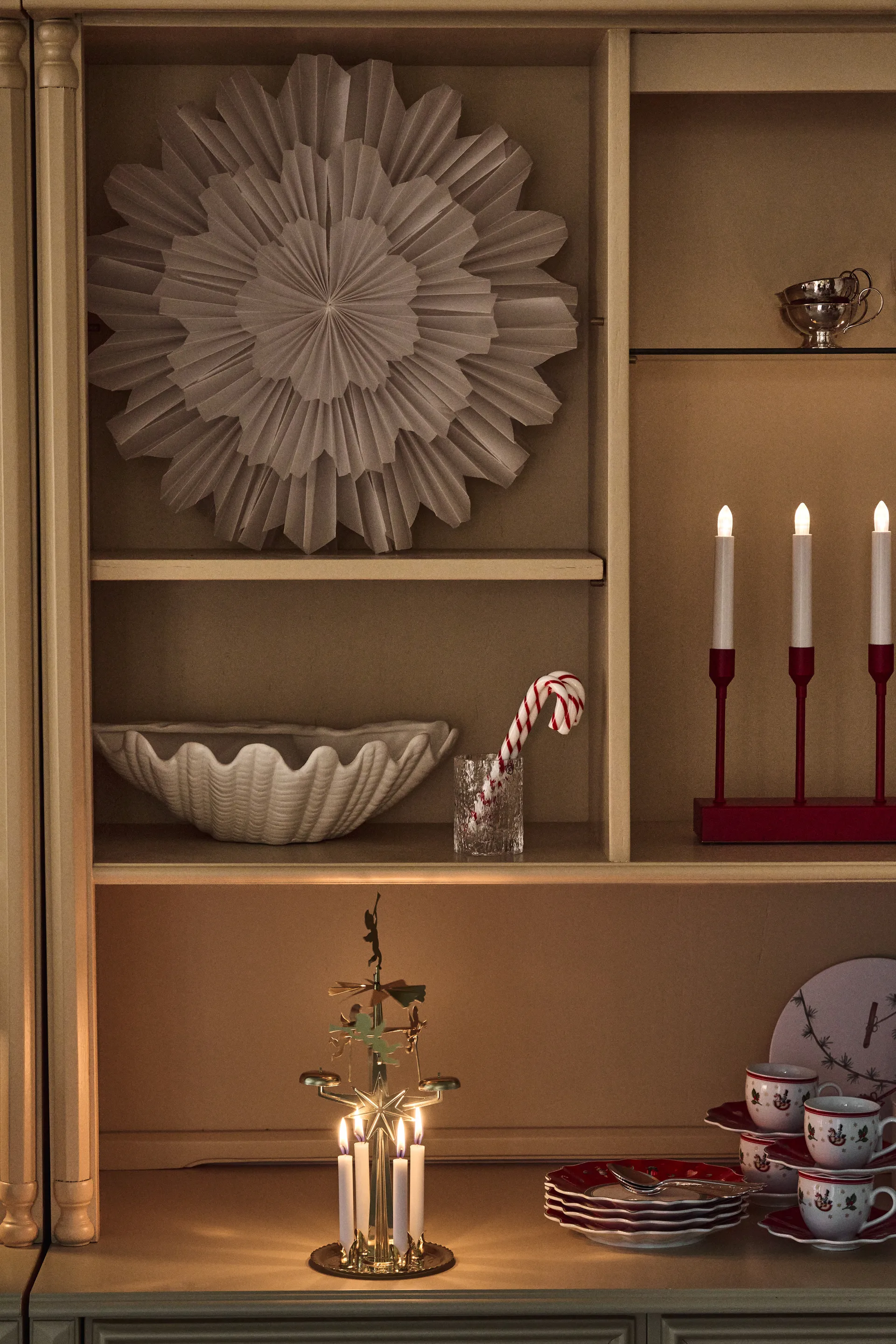 Kindle portabel adventsljusstake 30 cm, Mörkröd Scandi Living