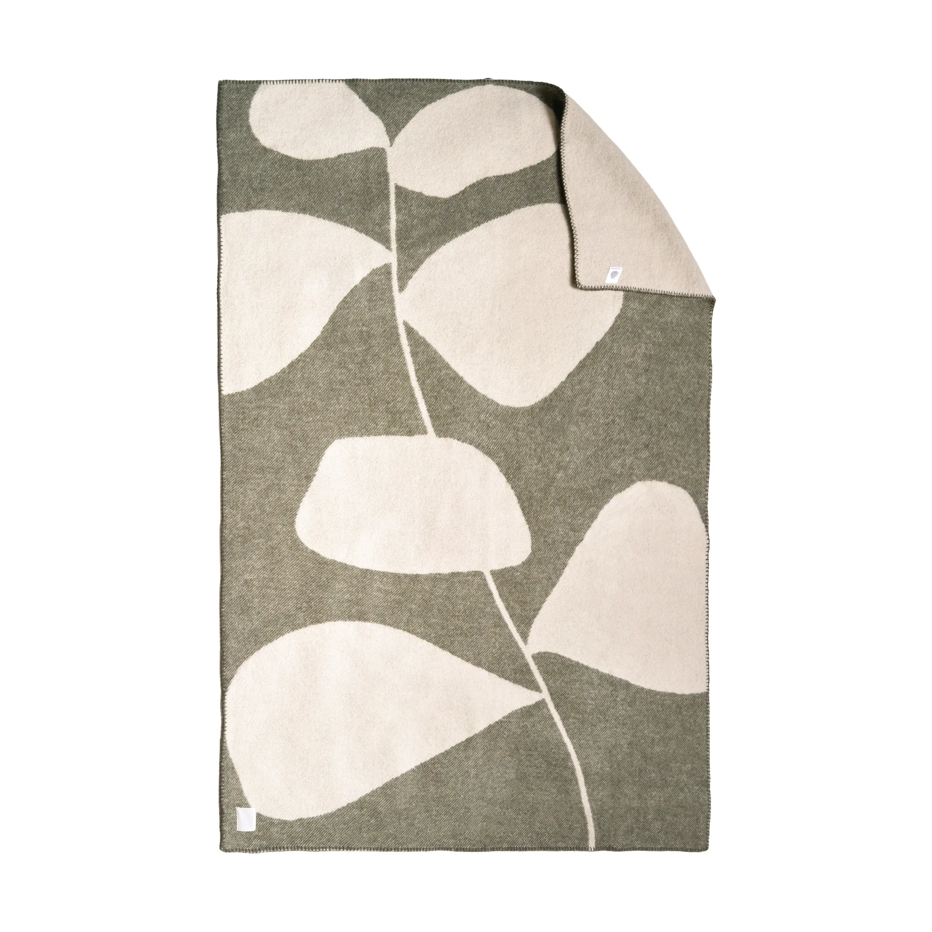 Leaf ullpläd 130x170 cm, Khaki grön Scandi Living