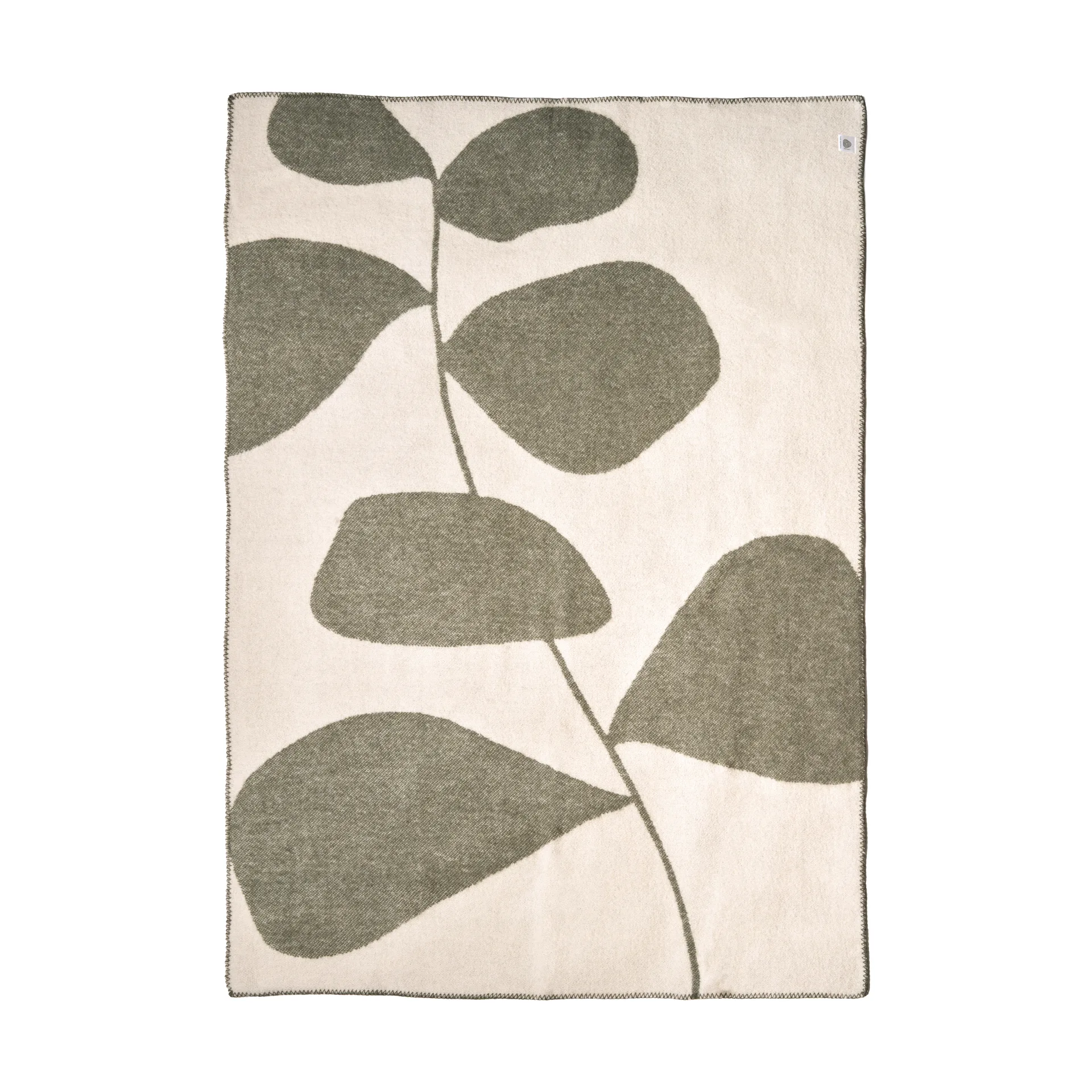 Leaf ullpläd 130x170 cm, Khaki grön Scandi Living
