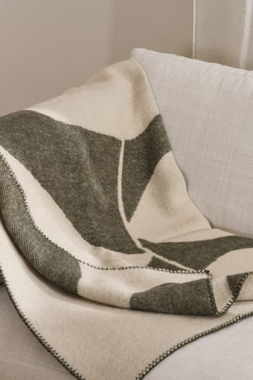 Leaf ullpläd 130x170 cm - Khaki grön - Scandi Living