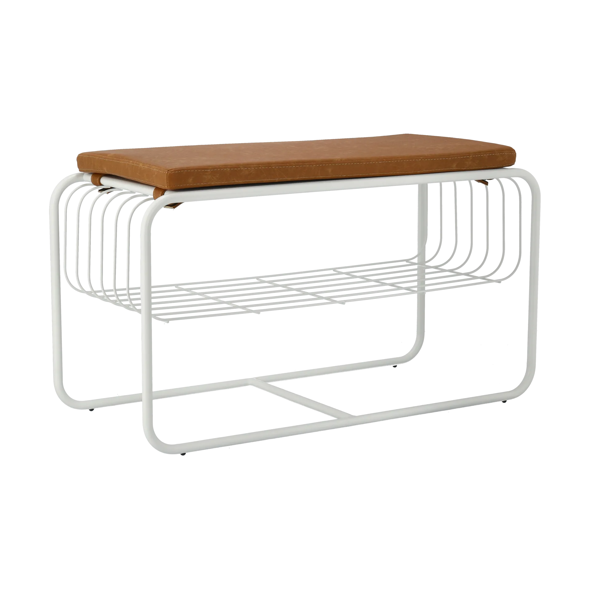 Nod bänk/skohylla 80x36x42 cm, White Scandi Living