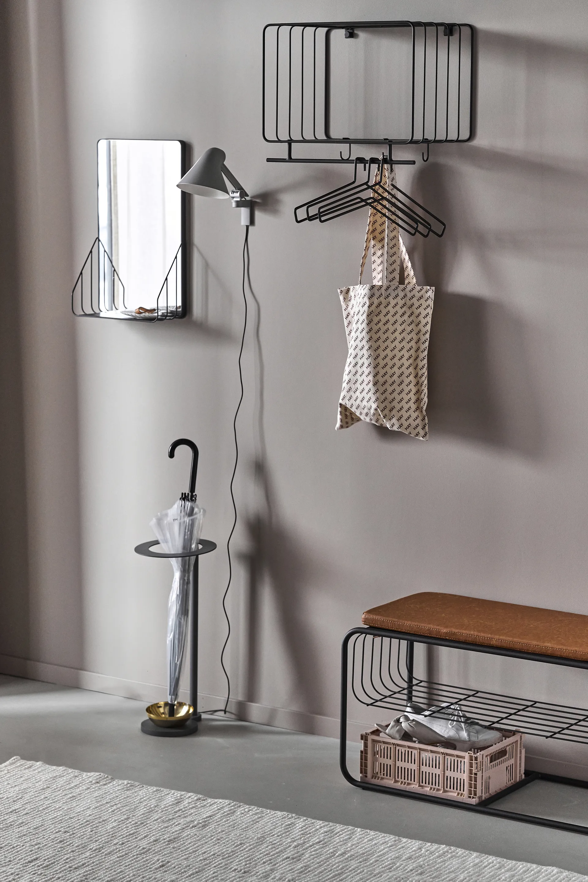 Nod hatthylla 45 cm, Black Scandi Living