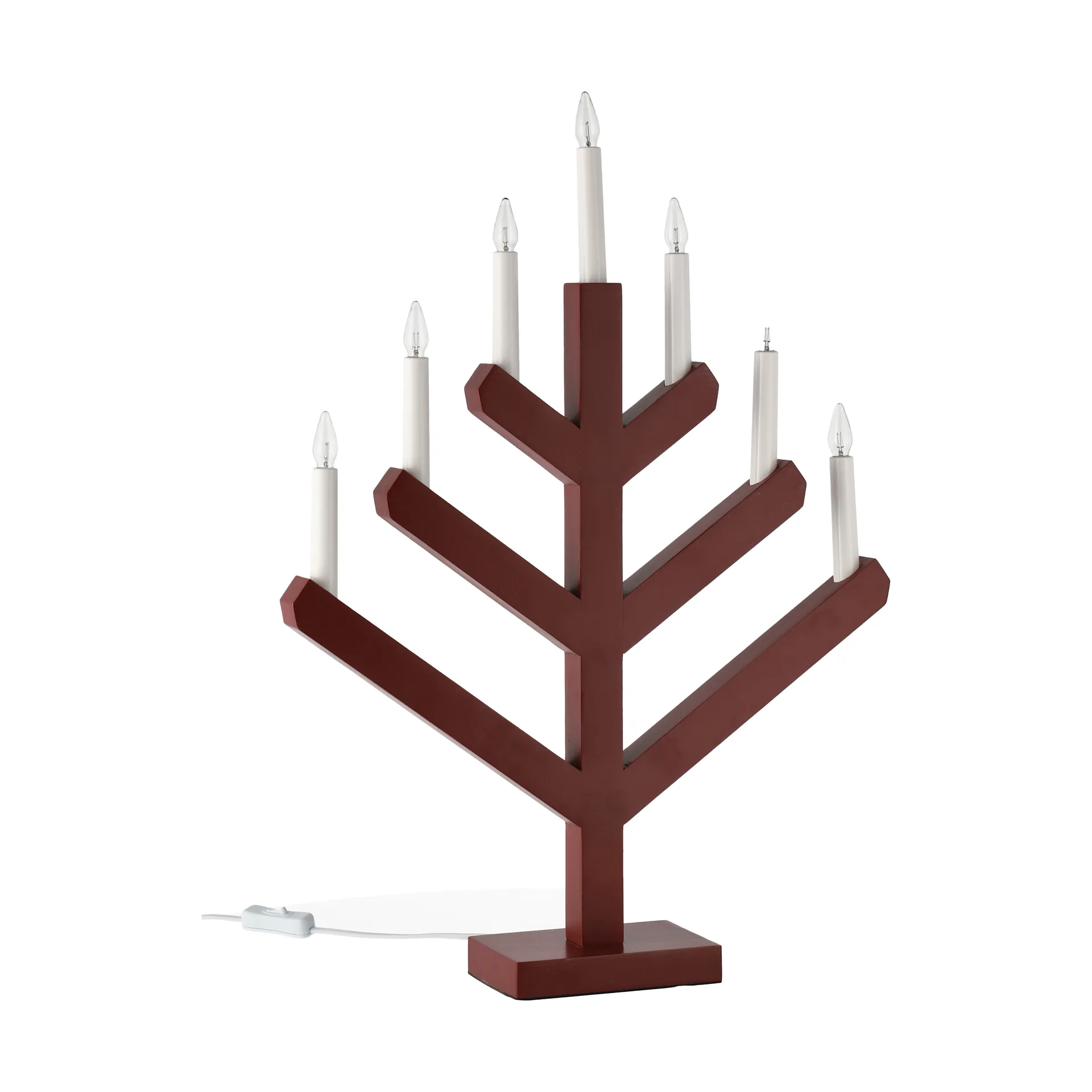Pine adventsljusstake 62 cm, Röd Scandi Living
