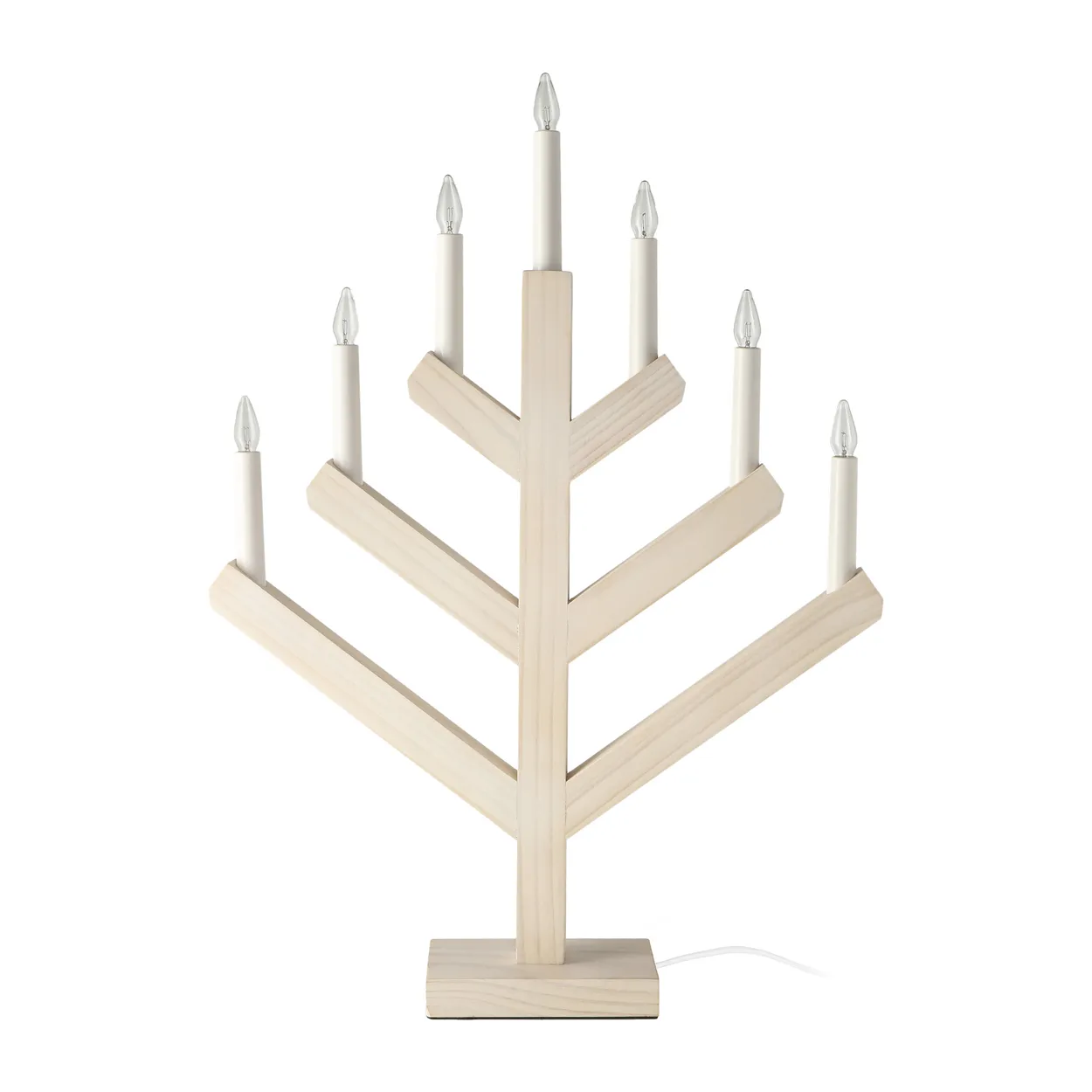 Scandi Living Pine adventsljusstake 62 cm Vitlaserad