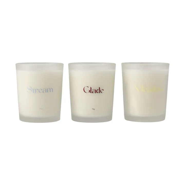 Presentförpackning doftljus 70g 3-pack - Stream/Glade/Meadow - Scandi Living