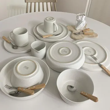 Sandsbro mattallrik offwhite, Ø26 cm, 4-pack - Scandi Living