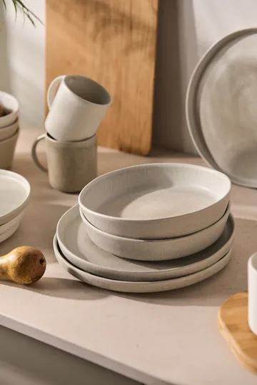 Sandsbro pastatallrik ljusgrå, Ø23 cm, 4-pack - Scandi Living
