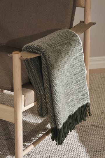 Sandstone ullpläd 130x180 cm - Khaki grön - Scandi Living