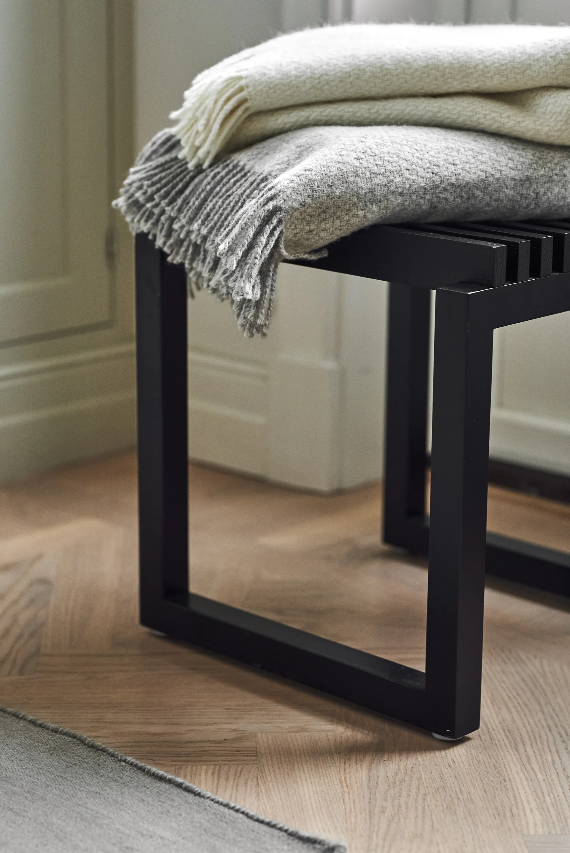 Sandstone ullpläd 130x180 cm, Ljusgrå Scandi Living