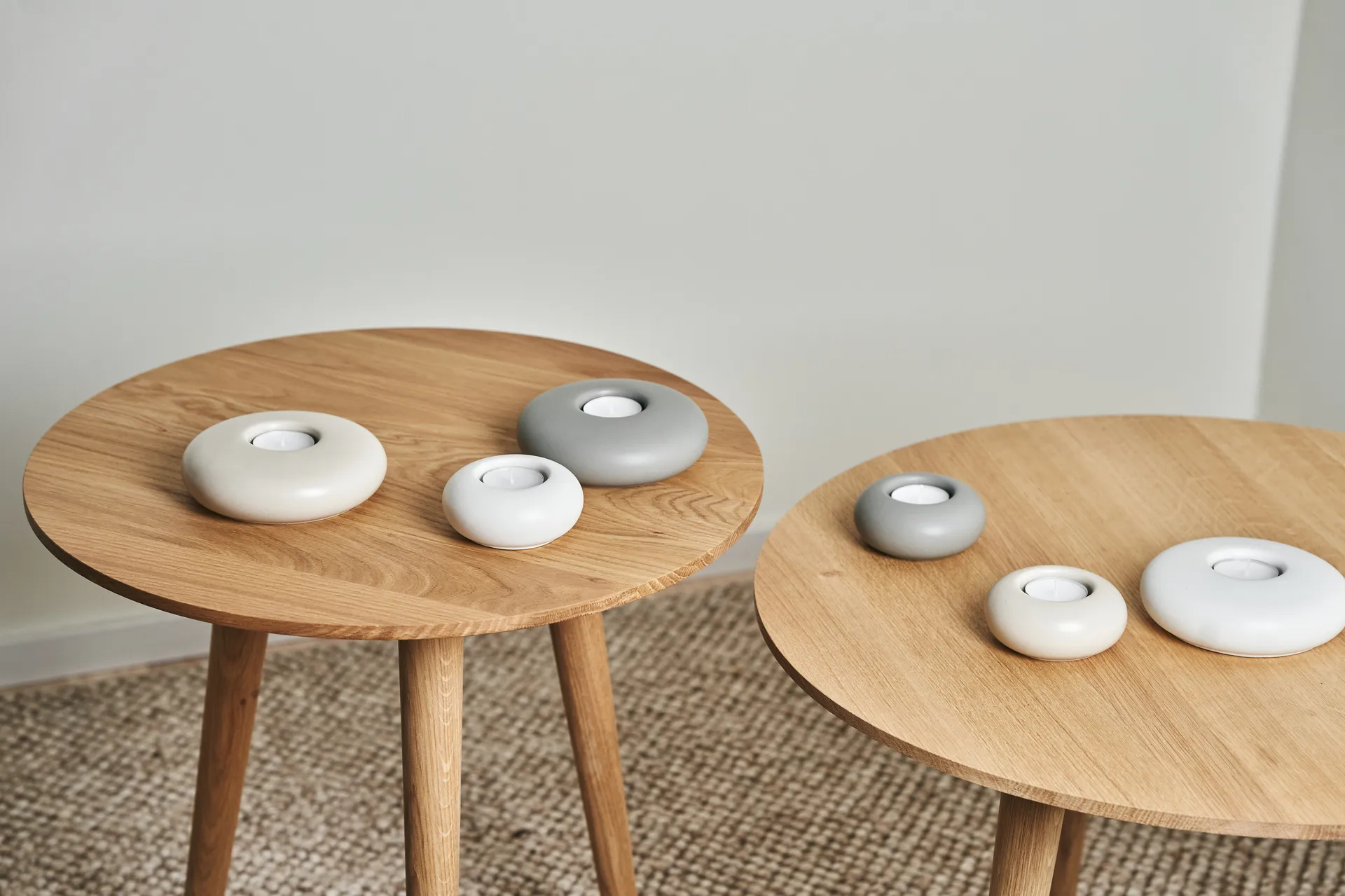 Stone ljuslykta Ø13 cm, Vit Scandi Living