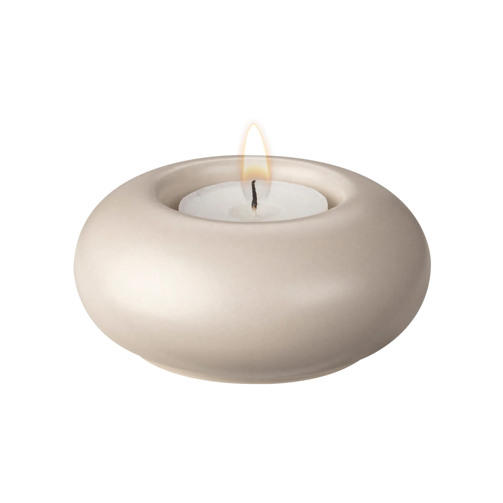 Stone ljuslykta Ø9 cm, Beige Scandi Living