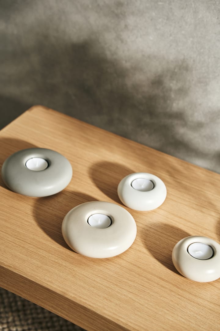 Stone ljuslykta Ø9 cm, Vit Scandi Living