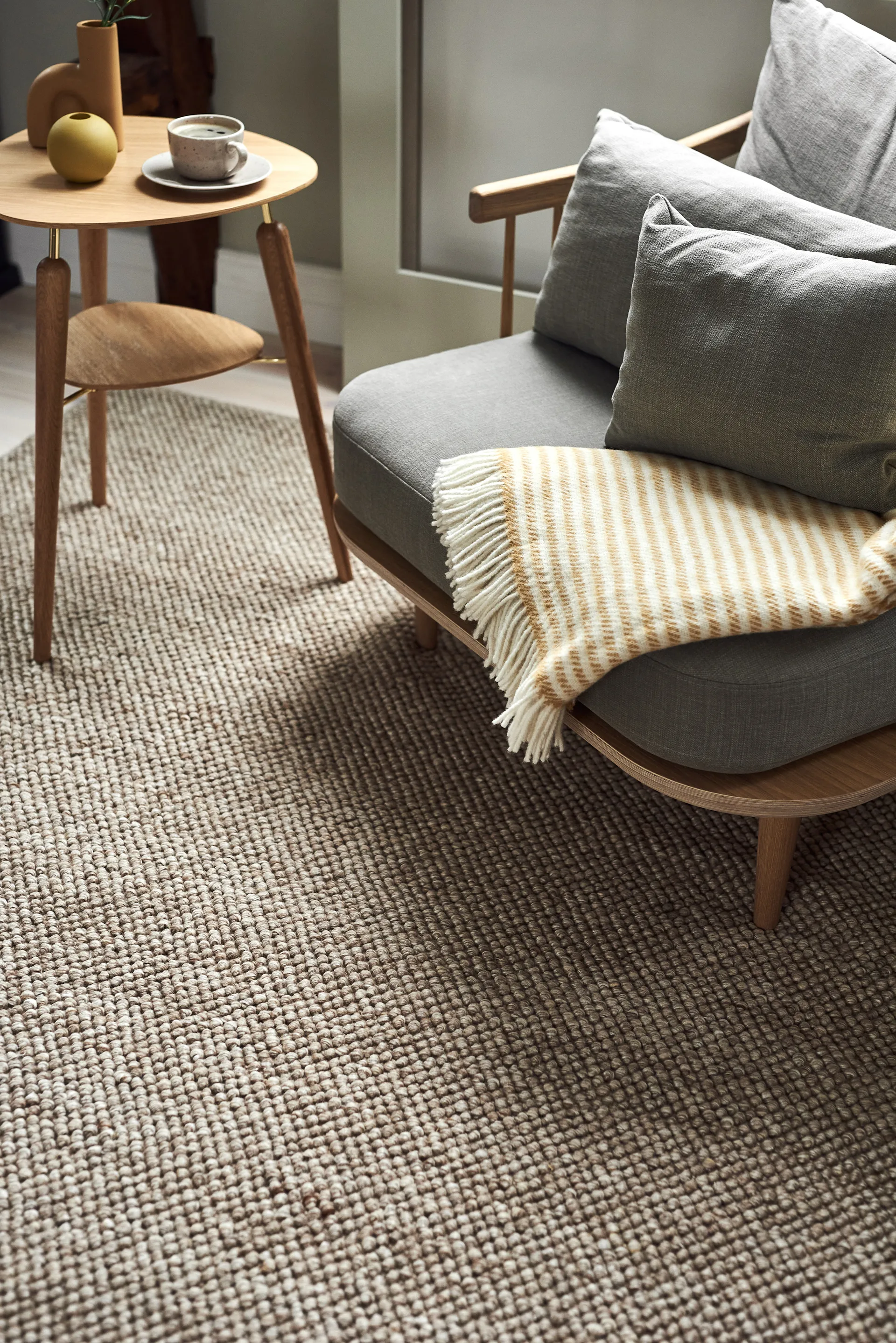 Tidal ullpläd 130x180 cm, Mustard Scandi Living