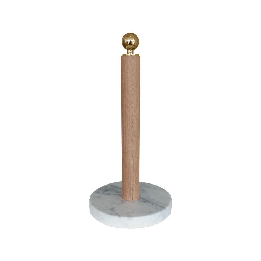 Scherlin hushållsrullehållare Ek, mässingknopp | Skandinavisk Design | Hushållspappershållare | Beige