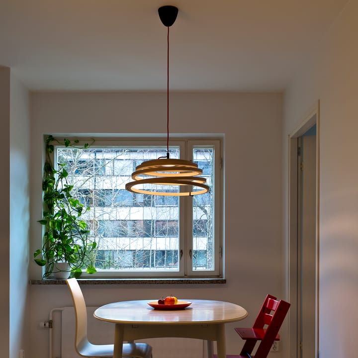 Aspiro 8000 taklampa röd sladd, Natural birch Secto Design