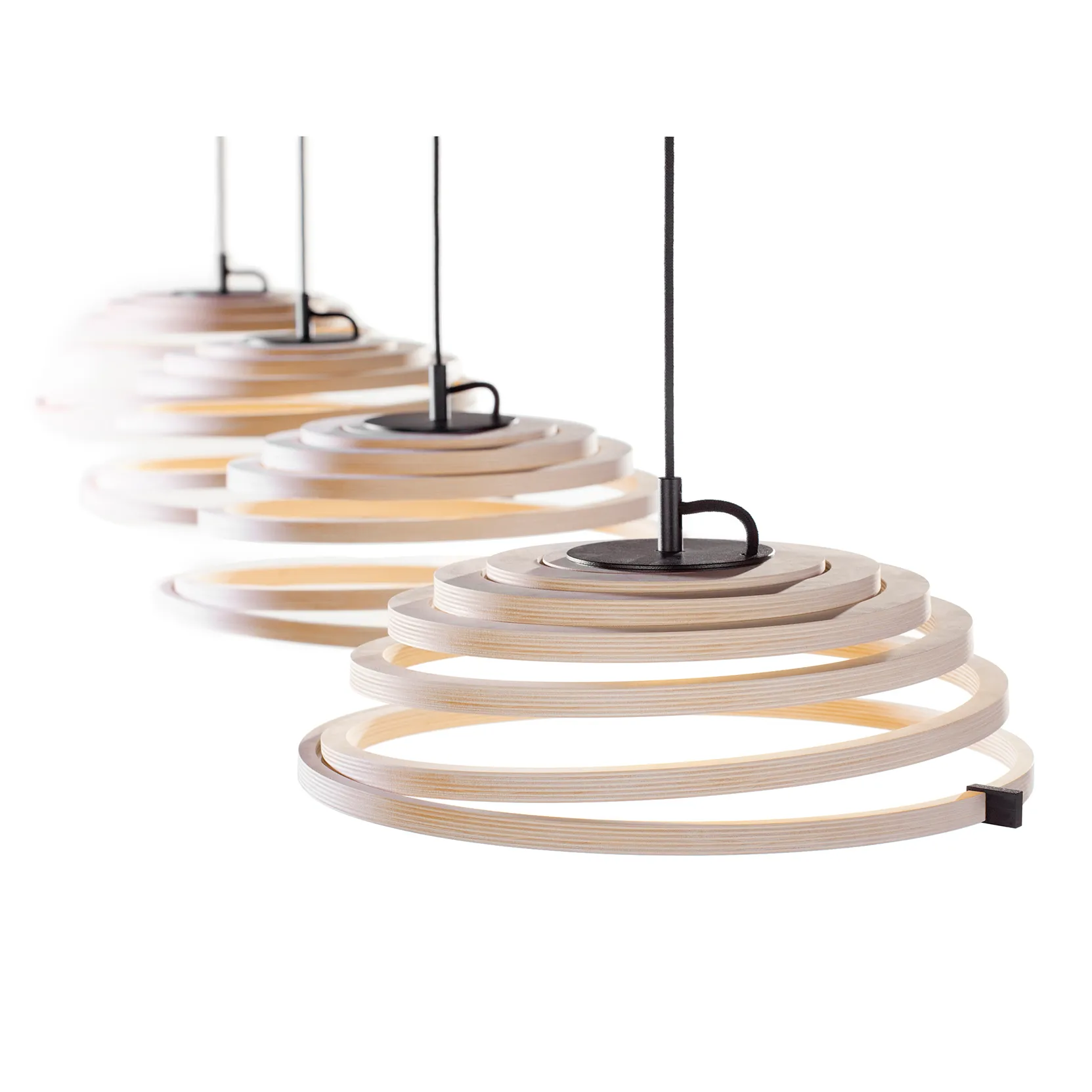 Aspiro 8000 taklampa svart sladd, Natural birch Secto Design