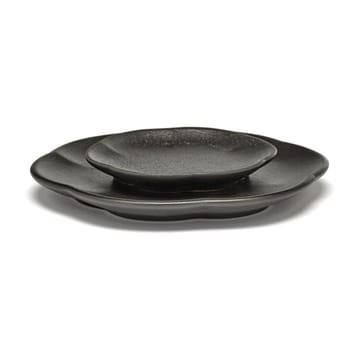 Inku räfflad tallrik M Ø13,9 cm - Black - Serax