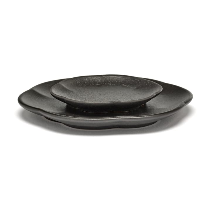 Inku räfflad tallrik M Ø13,9 cm, Black Serax