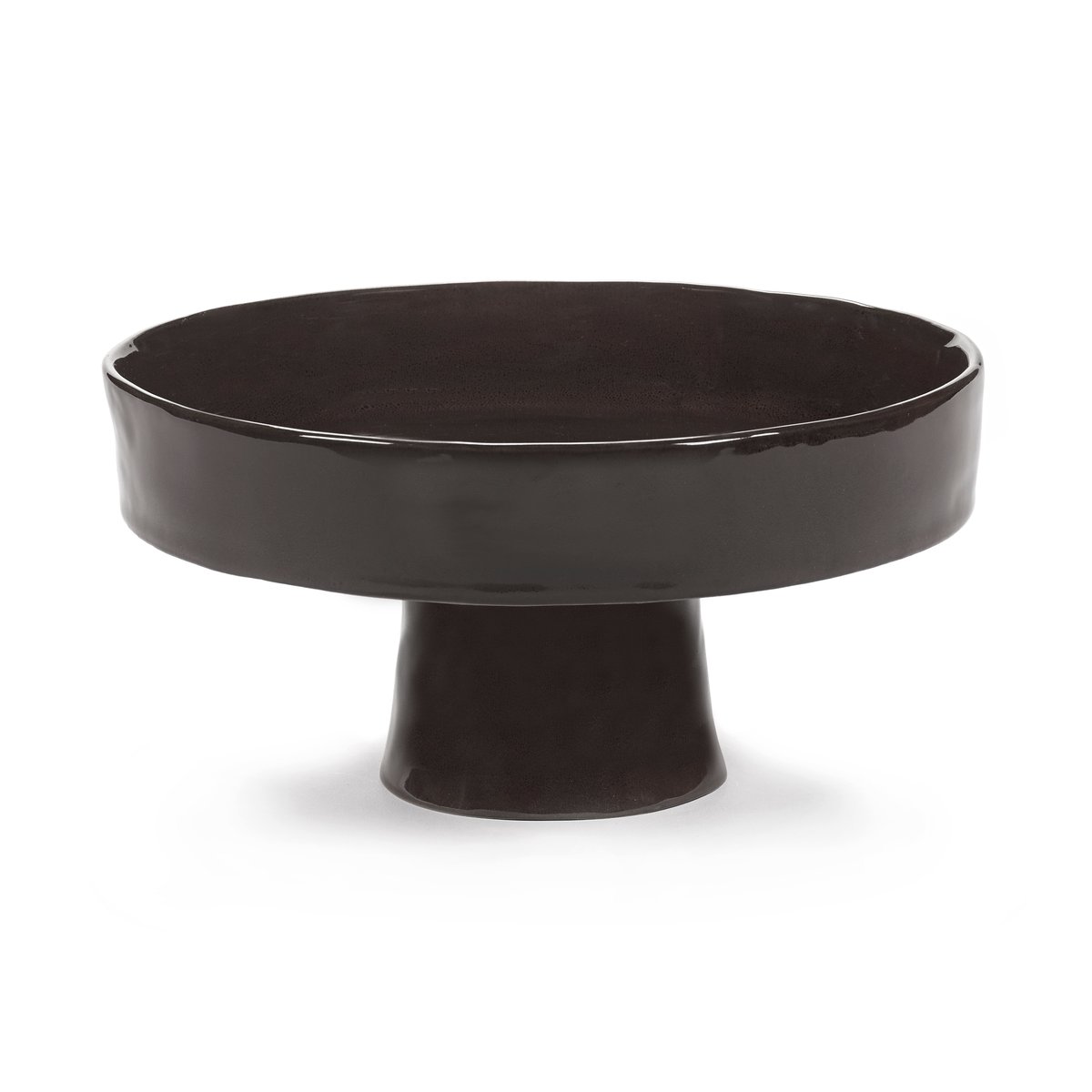 Serax La Mère djupt fat på fot L o25 cm Ebony | Skandinavisk Design | Serveringsfat & Uppläggningsfat | Svart