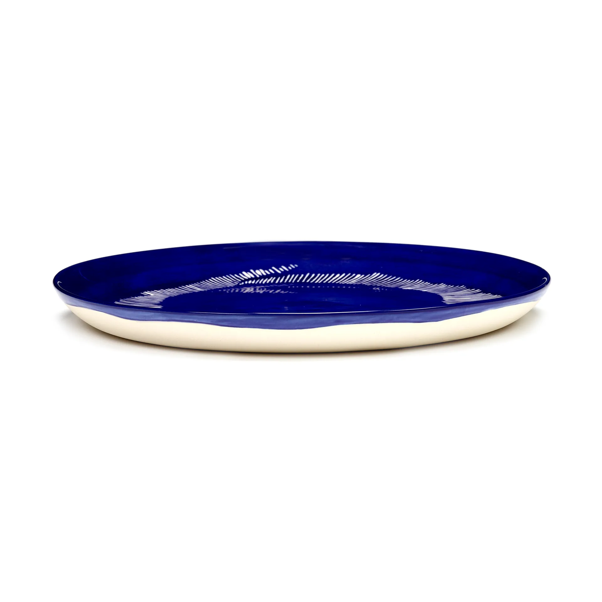 Ottolenghi Feast tallrik M Ø22,5 cm 2-pack, Dark blue stripes-white Serax