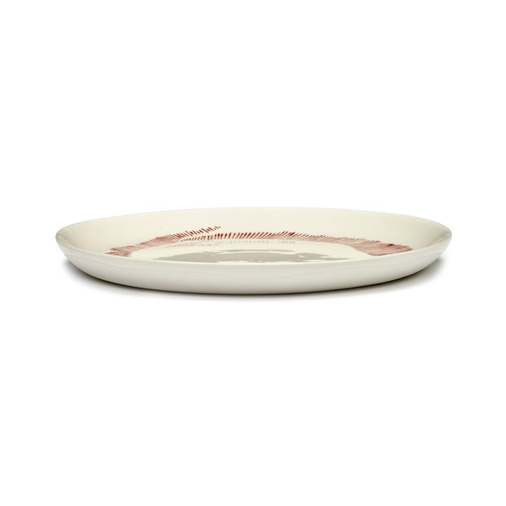 Ottolenghi Feast tallrik M Ø22,5 cm 2-pack, White stripes-red Serax