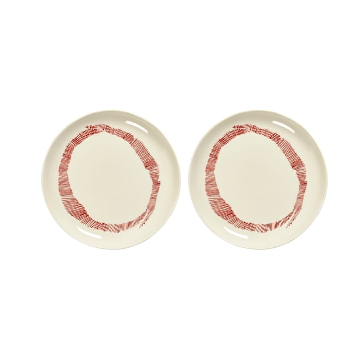 Ottolenghi Feast tallrik S Ø19 cm 2-pack - White stripes-red - Serax
