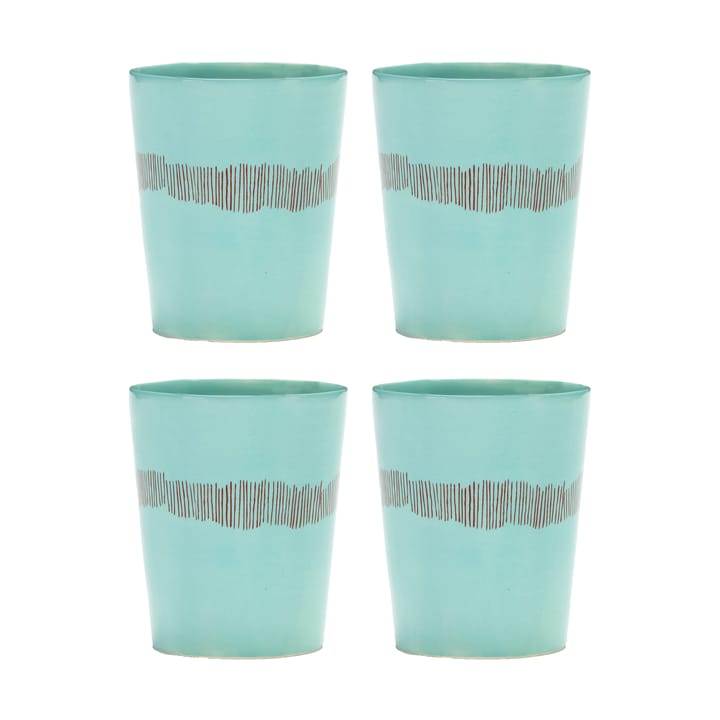Ottolenghi Feast tekopp 33 cl 4-pack - Azure stripes-red - Serax