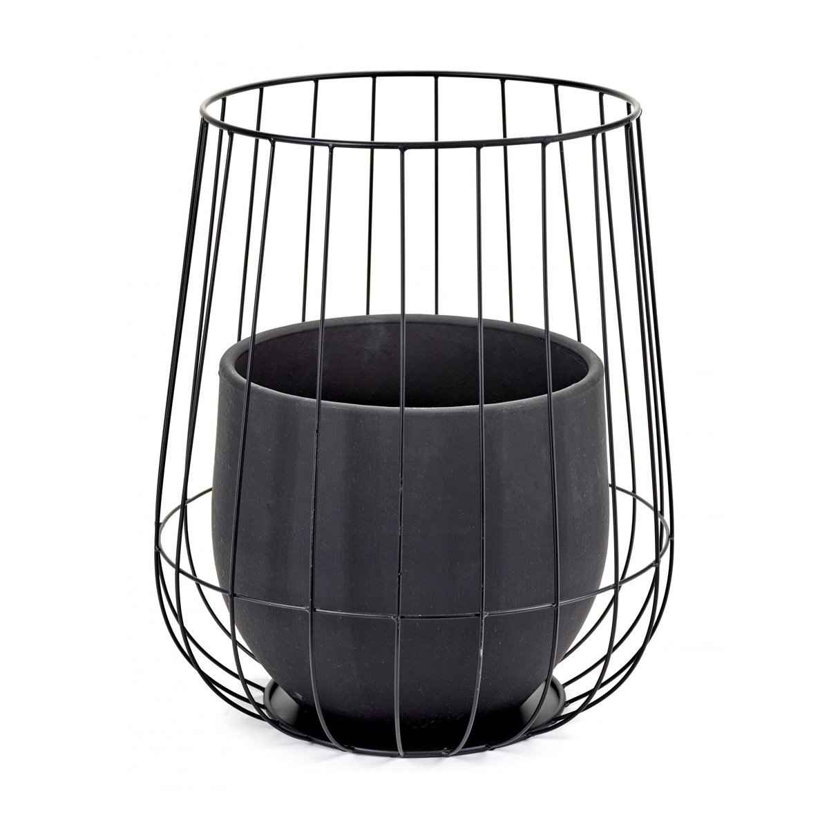 Serax blomkruka i korg o37 cm h46 cm Black | Skandinavisk Design | Krukor | Svart