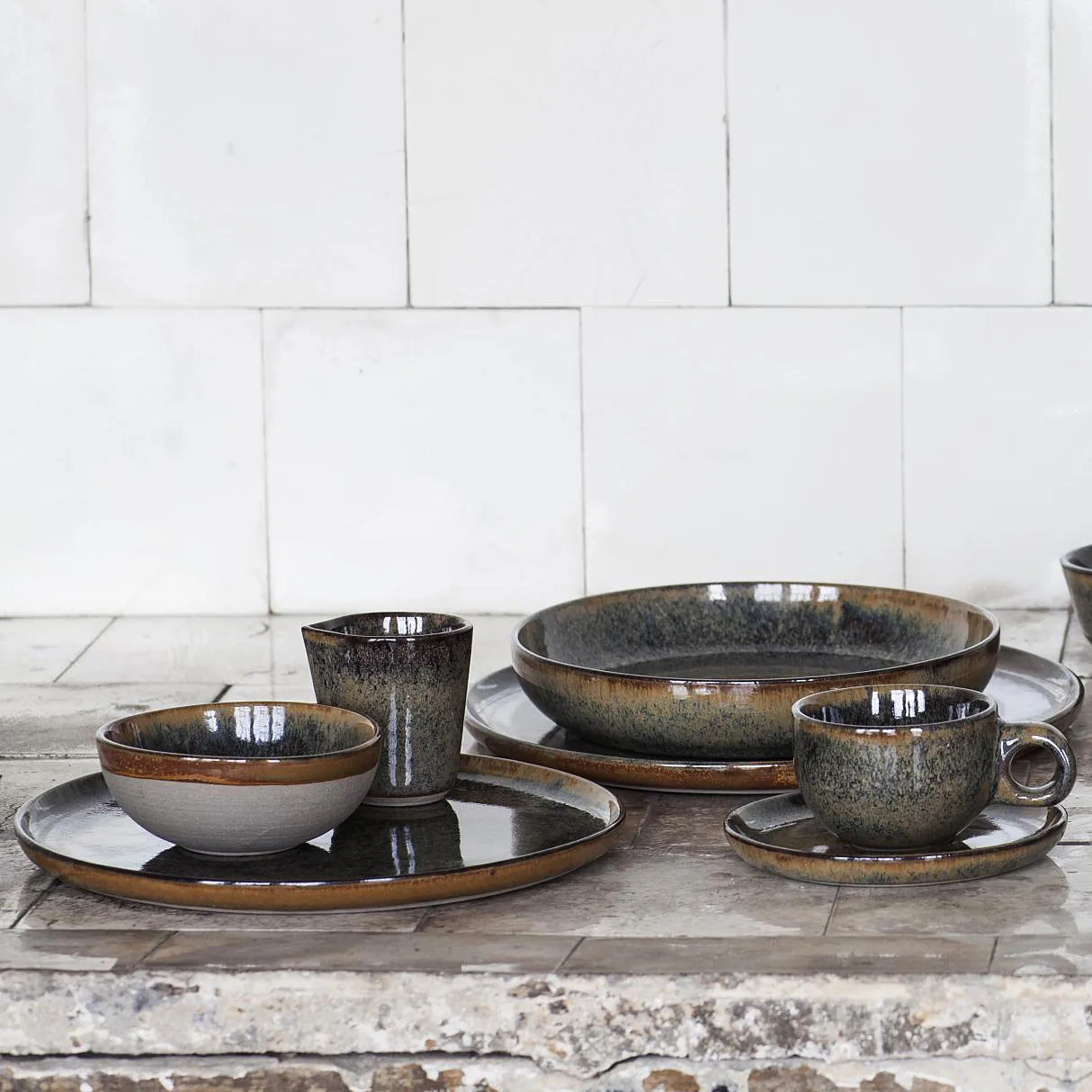 Surface kaffekopp med fat 13 cl, Indi grey Serax